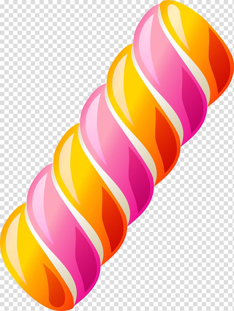 Pink and orange twisted candy illustration, Lollipop