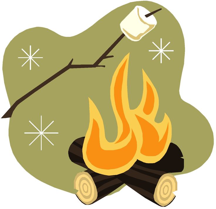 Camp Fire clipart roasting marshmallow Pencil and in color