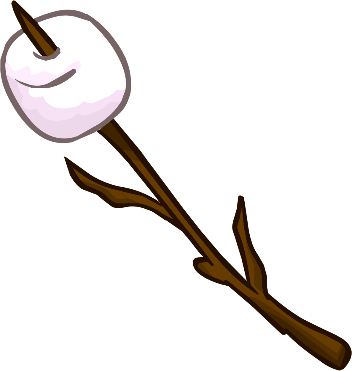 Pink Marshmallow on A Stick Clipart transparent PNG