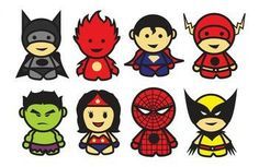 Cartoon characters superhero.