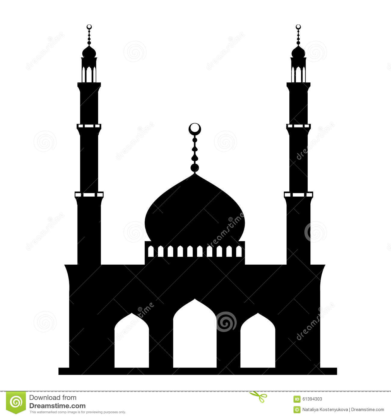 Masjid clipart black and white