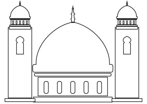Mosque coloring page.