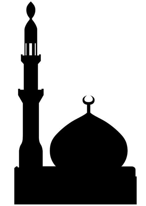 Pin masjid siluet.