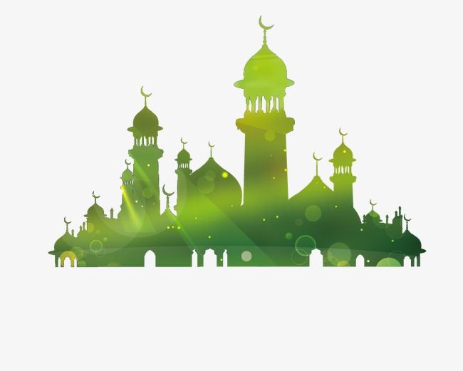 Mosque Silhouette, Green, Mosque, Temple PNG and Vector with