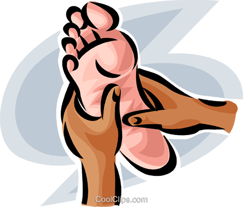 Person receiving a foot massage Royalty Free Vector Clip Art
