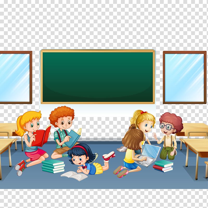 Children inside classroom , Online game Equation Fruit