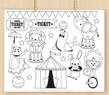 Animals At The Circus Clipart