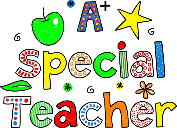 A Special Teacher Decorative Doodle Cartoon Text Clipart