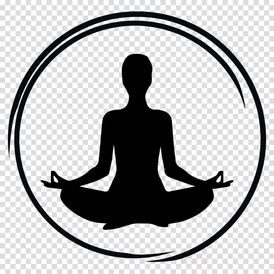 Meditation silhouette physical fitness clip art circle