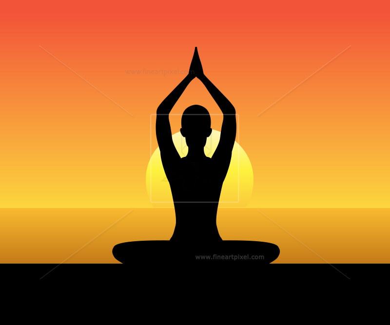 Yoga meditation pose.