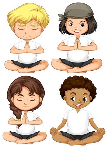 Set children meditate.