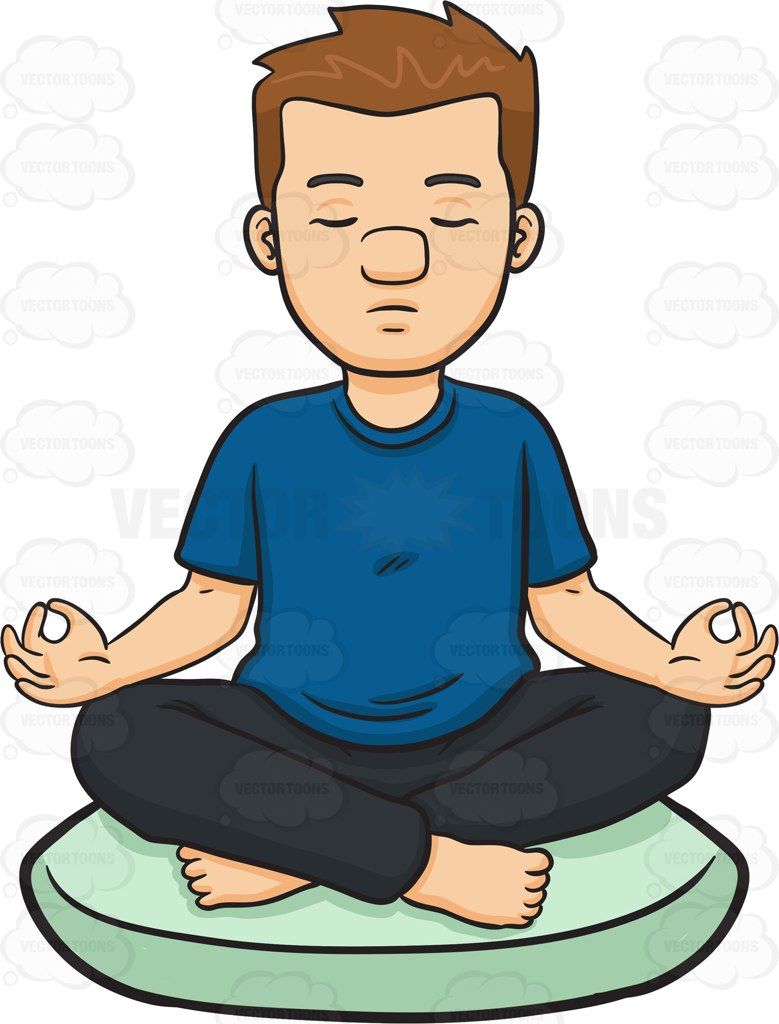 Meditation clipart cartoon.