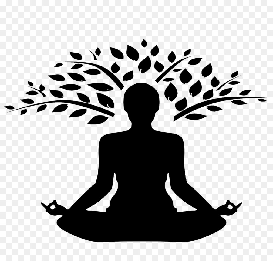 Meditation silhouette clip art physical fitness tree