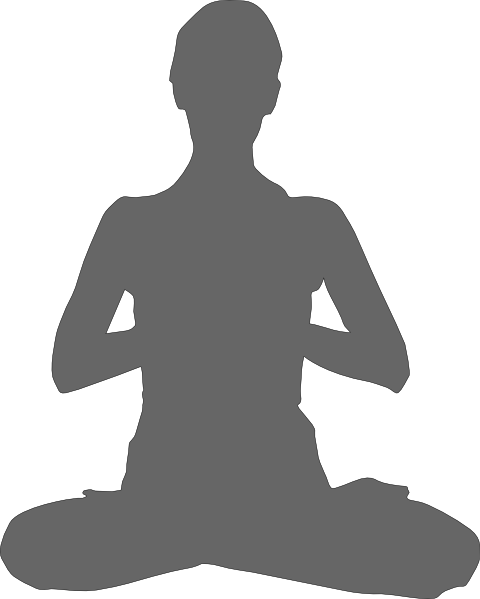 Meditation silhouette clipart.