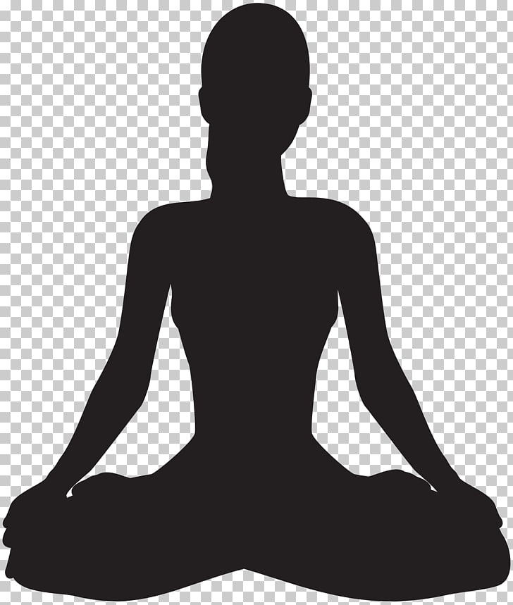 Meditation silhouette meditating.