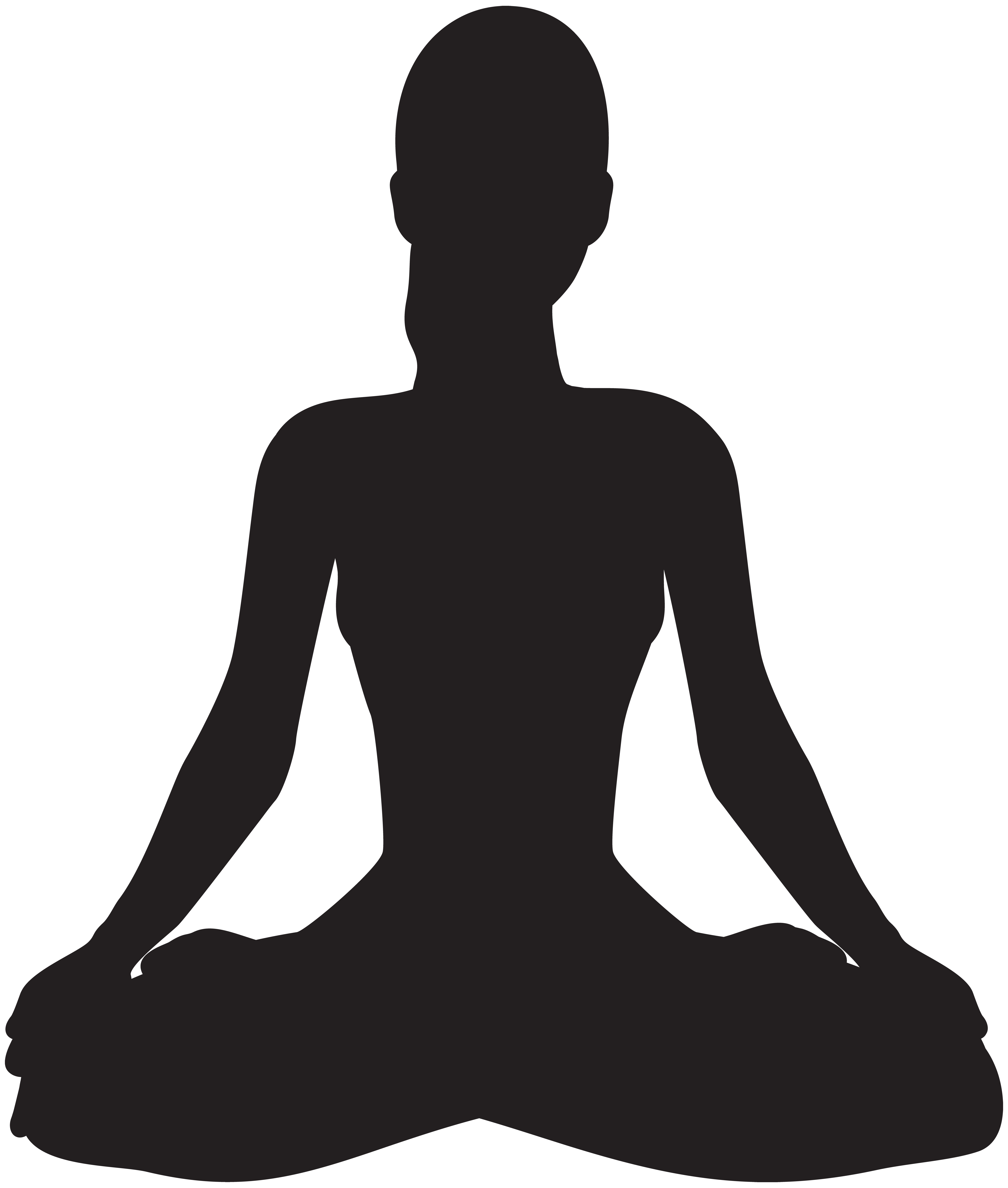 Meditating silhouette png.