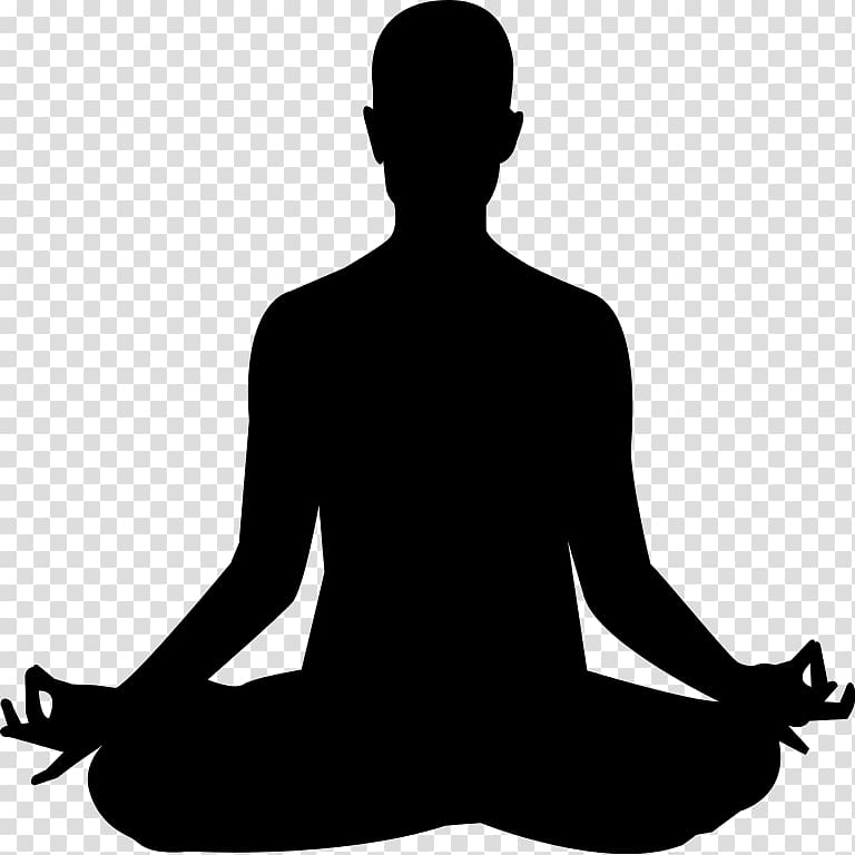 Silhouette of meditating person, Meditation Lotus position