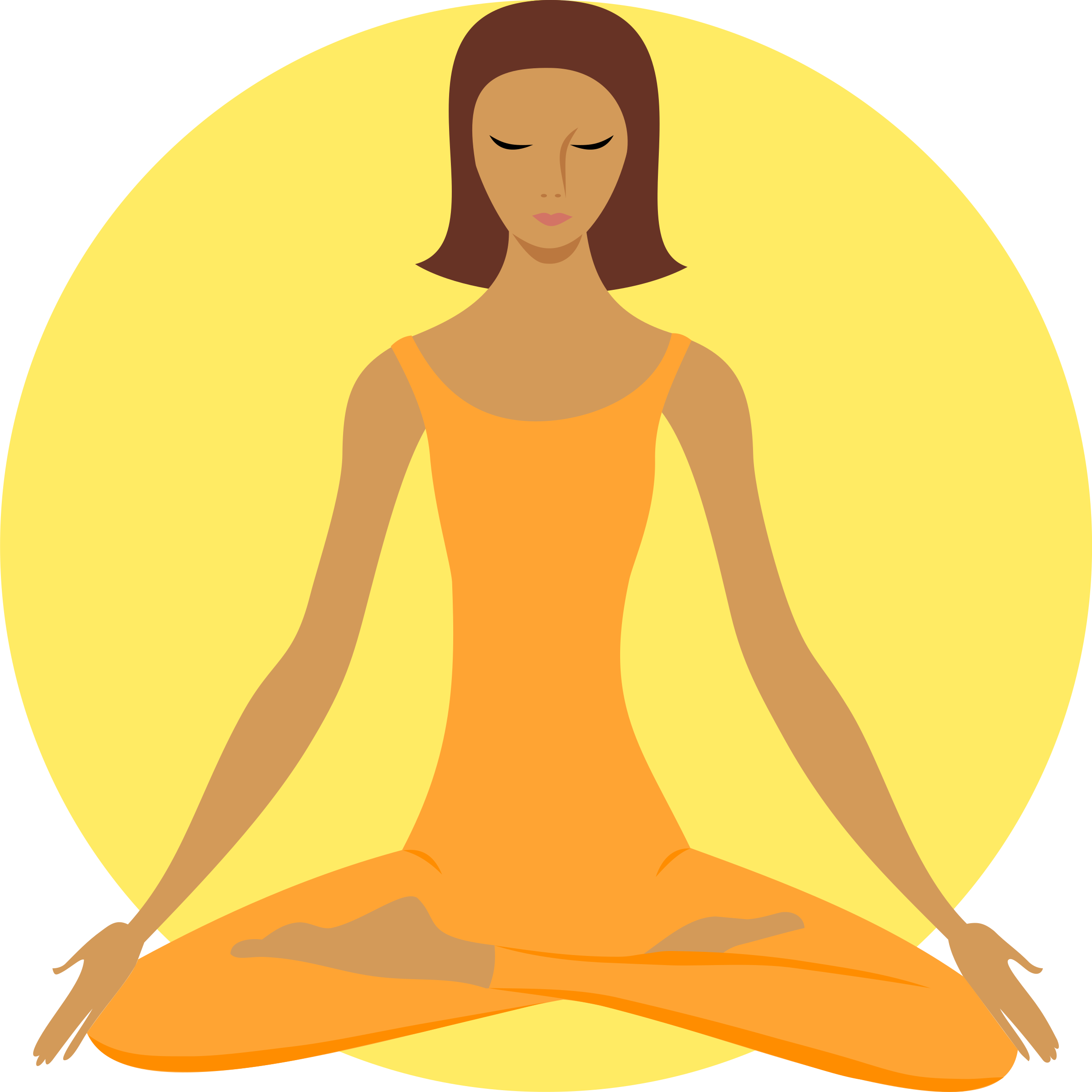 Meditating Buddhist Women Vector Clipart image