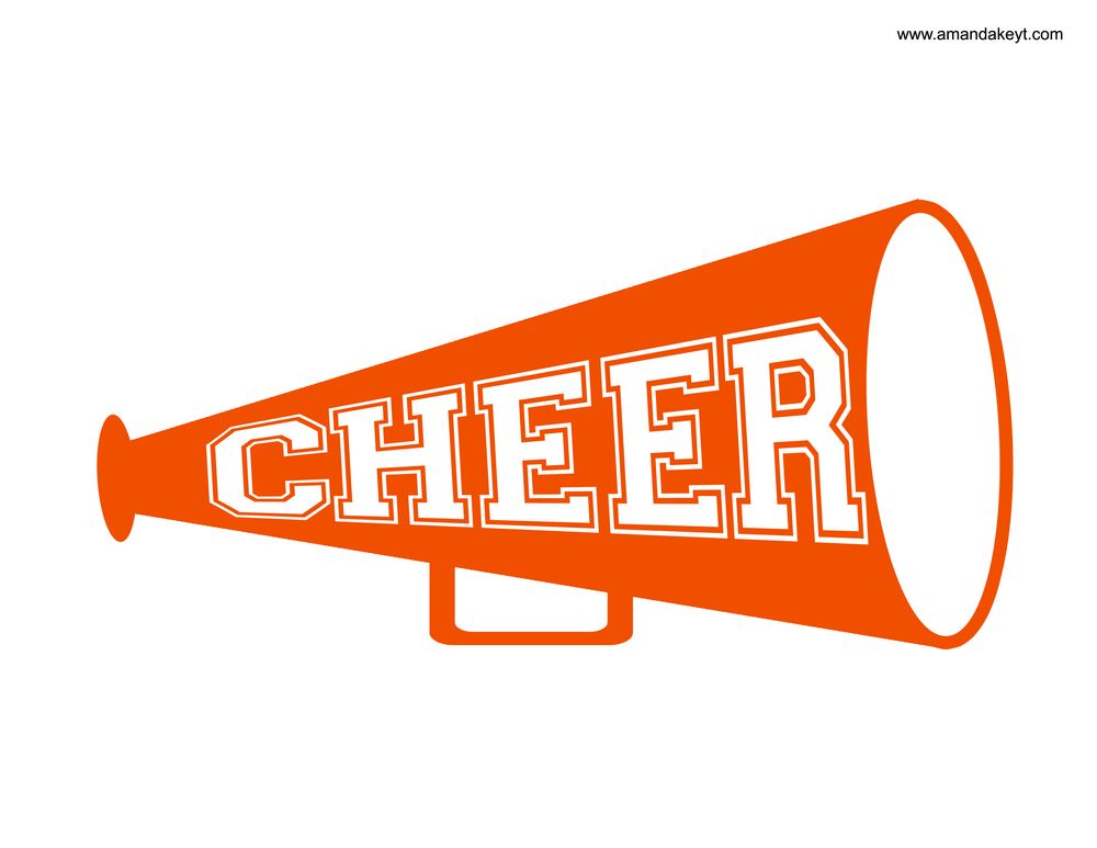 Megaphone from Cheerleader Orange Blue Printable Photo Booth