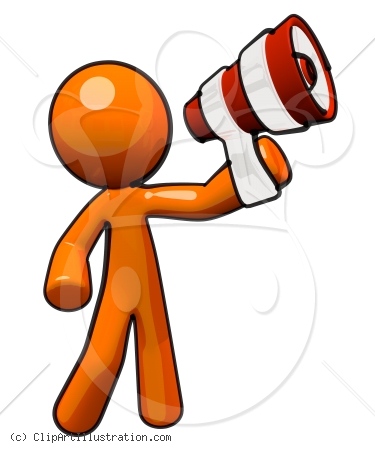Person with megaphone clipart