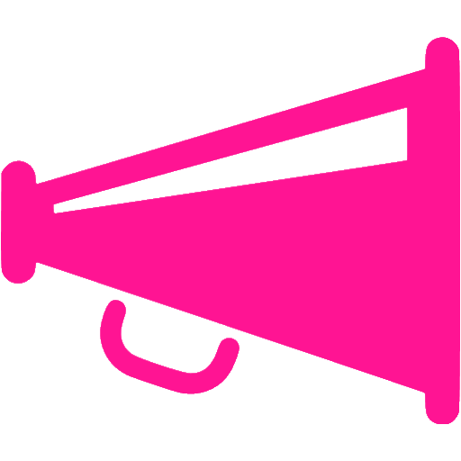 Deep pink megaphone icon