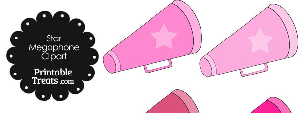 Megaphone Clipart in Shades of Pink