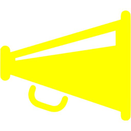 Yellow megaphone icon.