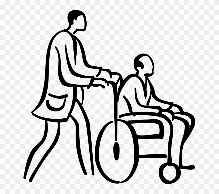 Hospital patient wheelchair.