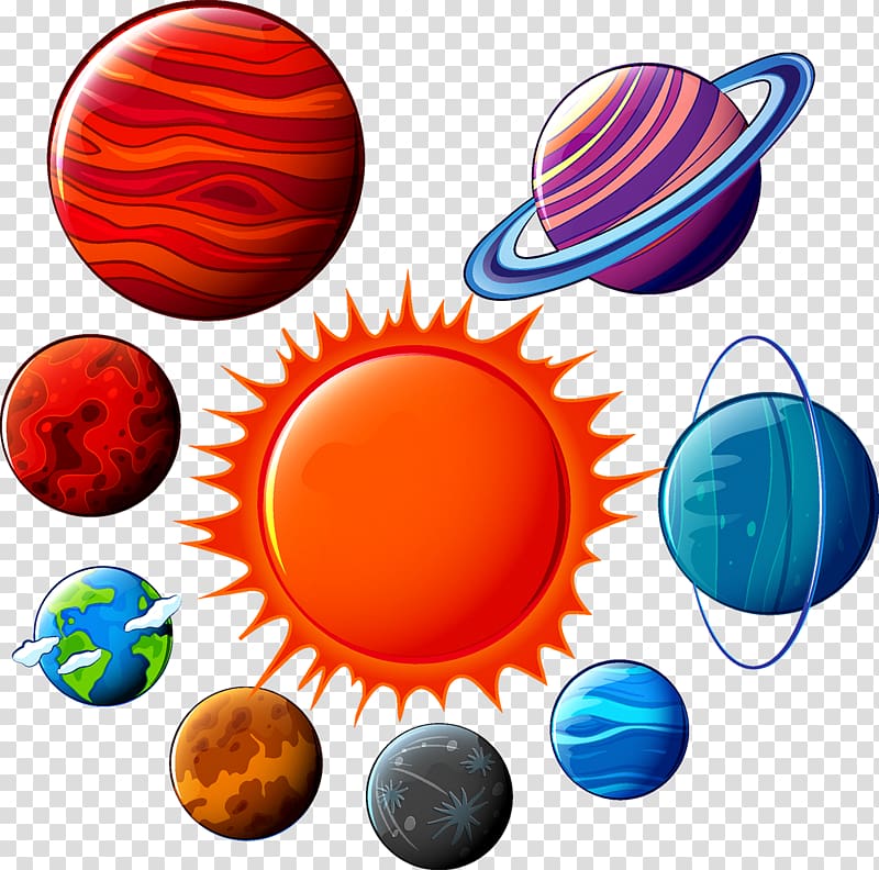 8 assorted planets and sun illustration, Planet Mercury