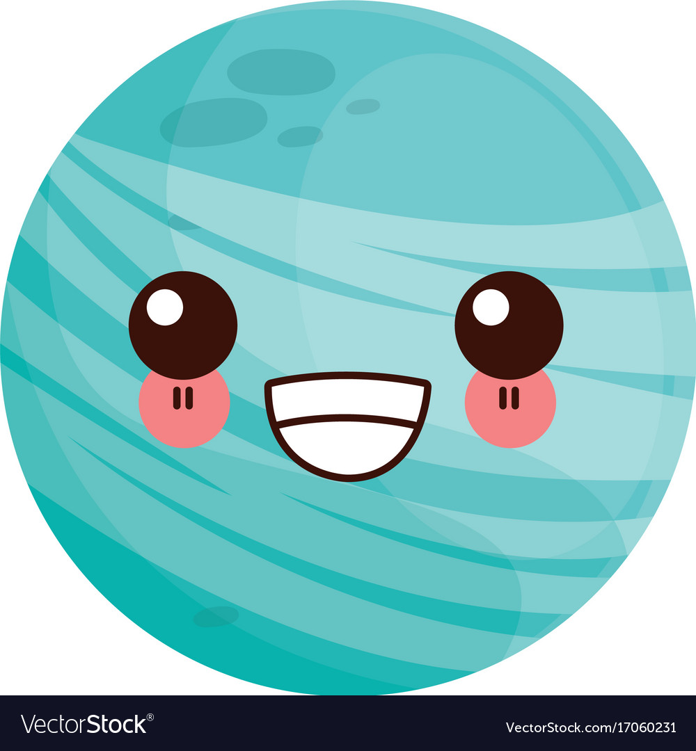 Kawaii planet of the solar system cartoon image