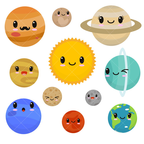 30 planets clipart.