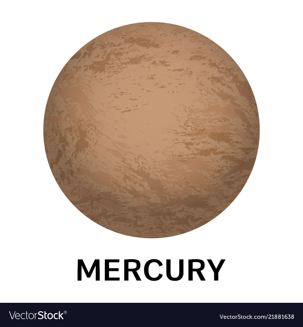 Mercury planet icon realistic style vector image
