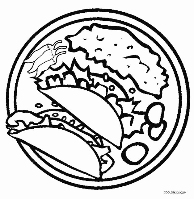 mexican food clipart -taco colouring