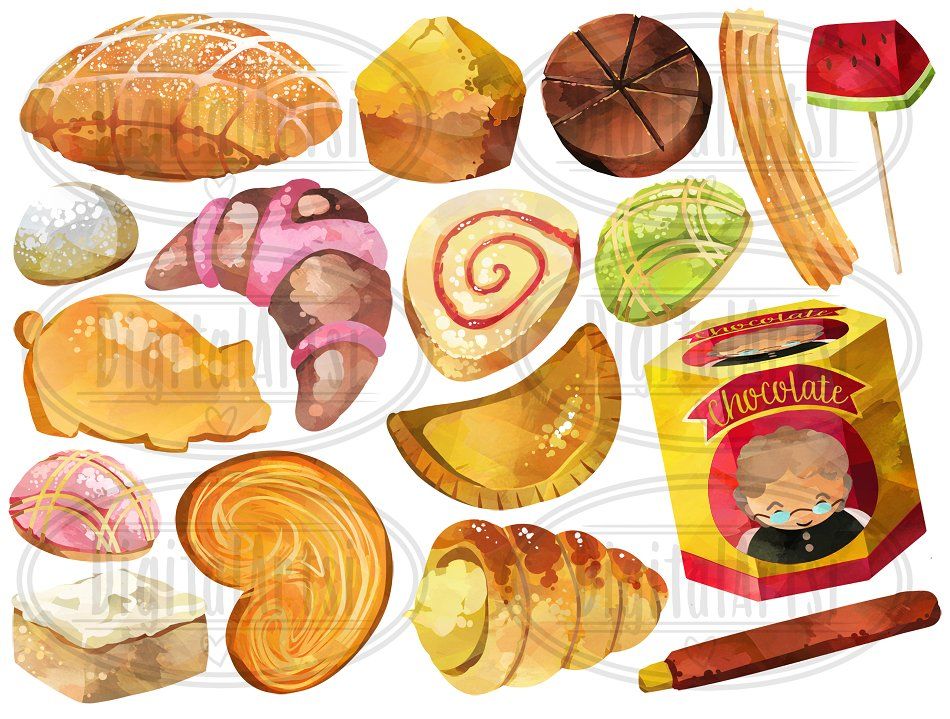Watercolor Mexican Sweets Clipart