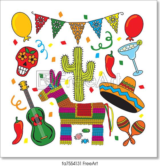Free art print of Mexican Fiesta Clipart icons