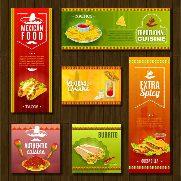 Mexican Food Banner Set Free Vector