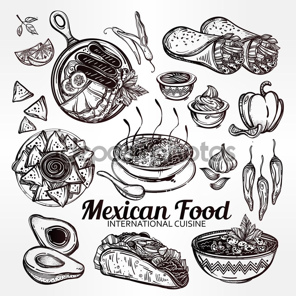Mexican food vector.