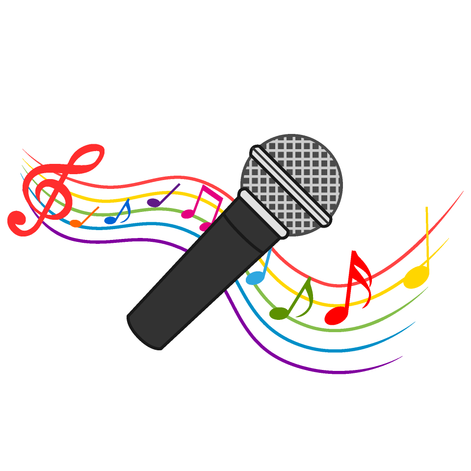 Microphone and Music Note Waving Clipart Download Picture