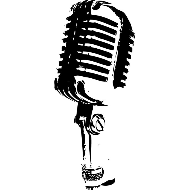 Retro microphone vector image