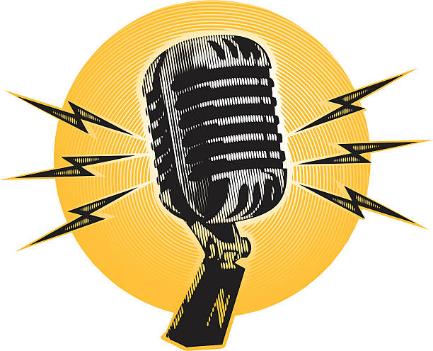 Microphone clipart yellow.