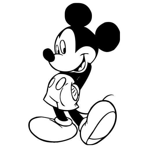 mickey mouse clipart black and white