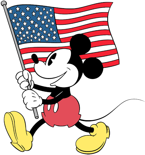 mickey mouse glove clipart flag american