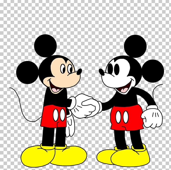 Mickey Mouse Minnie Mouse Oswald The Lucky Rabbit Handshake
