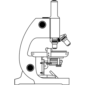 Microscope with labels.