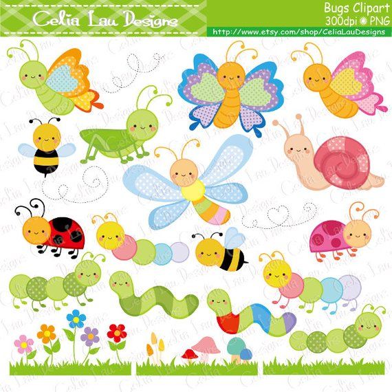 Bugs Clipart, Cute Bugs Clipart, Insect clip art, Bee