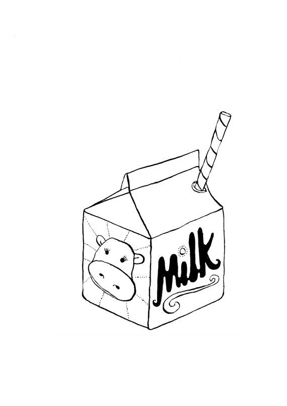 Black milk carton illustration