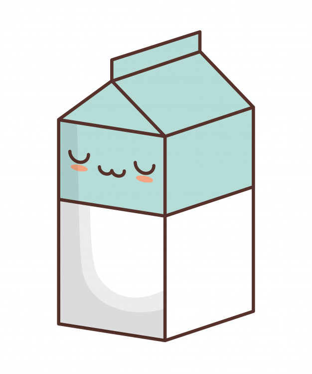 Milk carton kawaii icon image Vector