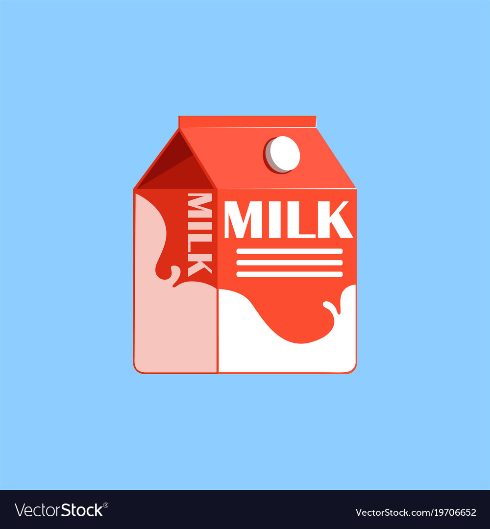 Red carton box of milk fresh and healthy dairy