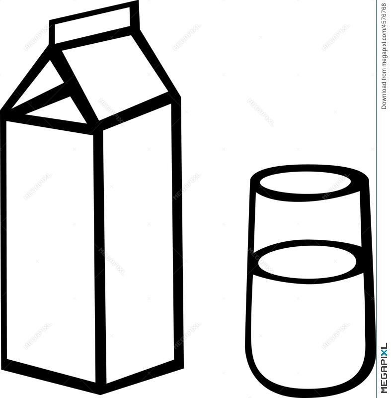 Milk Carton And Glass Vector Illustration Illustration