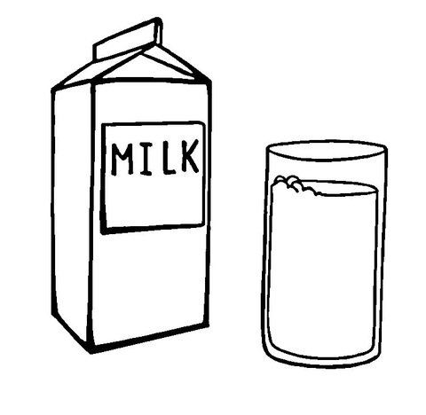A Carton And A Glass Of Milk Coloring Page
